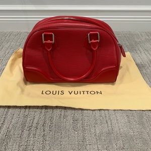 Louis Vuitton Epi Bowling Montaigne red